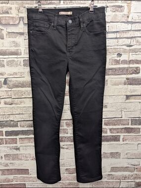 Levi's Shaping Straight Leg Black Jeans 28